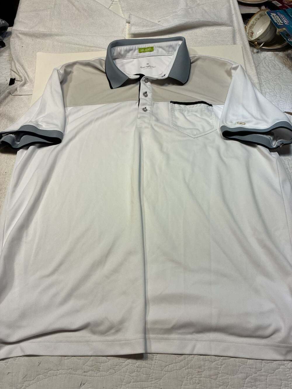Sligo Three Eighty Two Polo Shirt White Gray